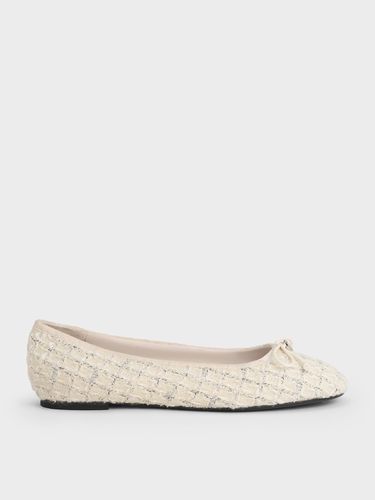 Charles & Keith - Tweed Bow Ballet Flats - Charles & Keith - Modalova