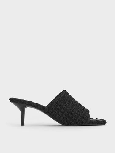 Charles & Keith - Loren Textured Kitten-Heel Mules - Charles & Keith - Modalova