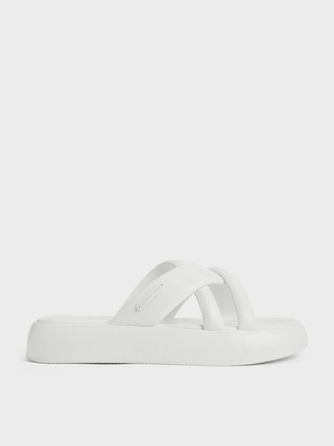 Charles & Keith - Puffy Crossover-Strap Slide Sandals - Charles & Keith - Modalova