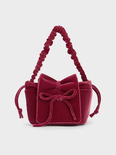 Charles & Keith - Velvet Bow Ruched Top Handle Bag - Charles & Keith - Modalova