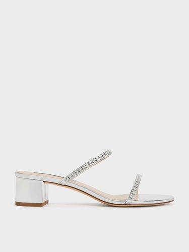 Charles & Keith - Ambrosia Metallic Gem-Embellished Mules - Charles & Keith - Modalova