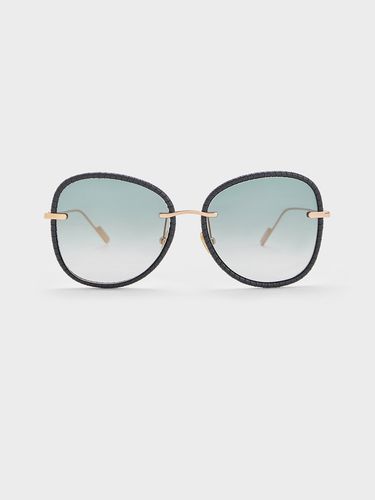 Charles & Keith - Leather Braided-Rim Butterfly Sunglasses - Charles & Keith - Modalova