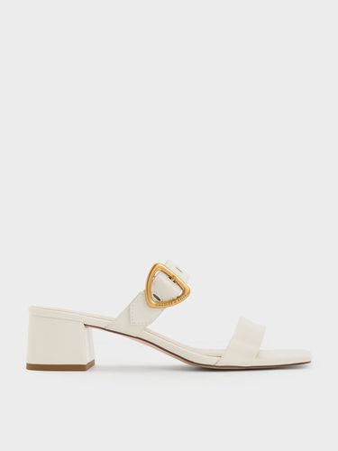 Charles & Keith - Sepphe Metallic Buckle Heeled Mules - Charles & Keith - Modalova