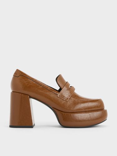 Charles & Keith - Monique Crinkle-Effect Platform Loafer Pumps - Charles & Keith - Modalova