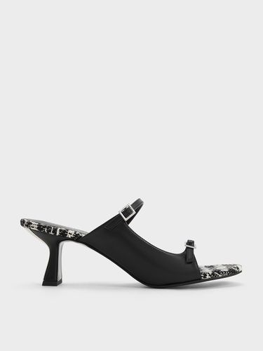 Charles & Keith - Tweed Double Strap Heeled Mules - Charles & Keith - Modalova