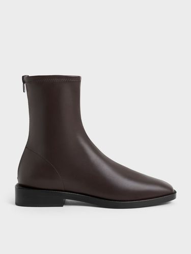 Charles & Keith - Square Toe Zip-Up Ankle Boots - Charles & Keith - Modalova