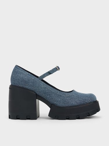 Charles & Keith - Denim Buckled Platform Mary Janes - Charles & Keith - Modalova