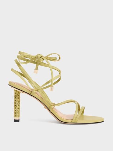 Charles & Keith - Strappy Woven-Heel Tie-Around Sandals - Charles & Keith - Modalova