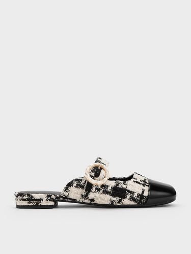 Charles & Keith - Tweed Pearl Buckle Mary Jane Mules - Charles & Keith - Modalova