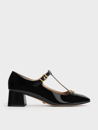 Charles & Keith - Gabine Leather T-Bar Mary Jane Pumps - Charles & Keith - Modalova