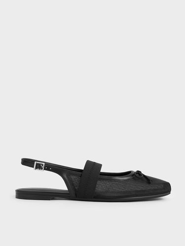 Charles & Keith - Lyric Mesh & Satin Bow Slingback Flats - Charles & Keith - Modalova