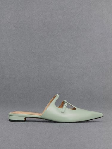 Charles & Keith - Leather T-Bar Double-Strap Mules - Charles & Keith - Modalova