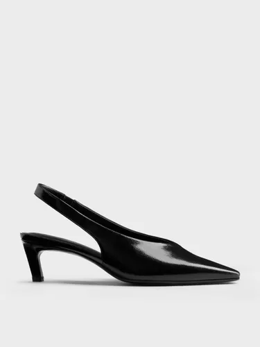 Charles & Keith - Lack-Slingback-Kitten Heels mit konischer Form und quadratischer Zehenpartie - Charles & Keith - Modalova