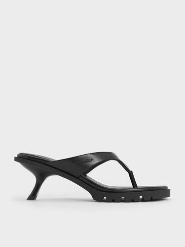 Charles & Keith - V-Strap Slant-Heel Thong Mules - Charles & Keith - Modalova