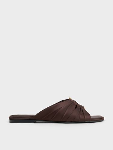 Charles & Keith - Recycled Polyester Ruched Oval-Accent Slide Sandals - Charles & Keith - Modalova