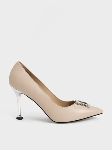 Charles & Keith - Leather Gem-Embellished Pumps - Charles & Keith - Modalova