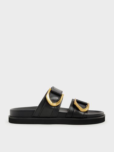 Charles & Keith - Gabine Buckled Leather Slides​ - Charles & Keith - Modalova