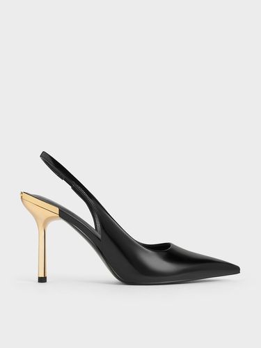 Charles & Keith - Metallic-Heel Pointed-Toe Slingback Pumps - Charles & Keith - Modalova