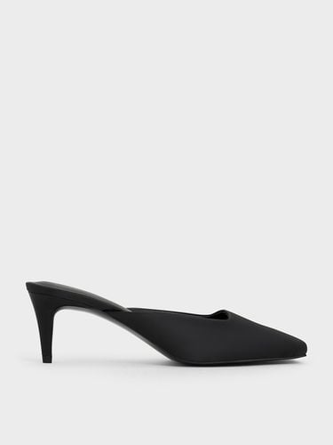 Charles & Keith - Satin Square-Toe Blade-Heel Mules - Charles & Keith - Modalova