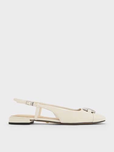 Charles & Keith - Patent Leather Metallic-Accent Slingback Flats - Charles & Keith - Modalova