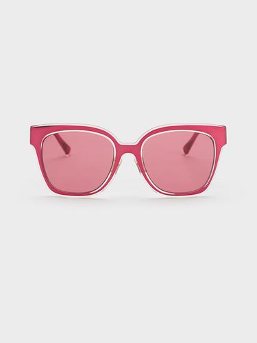 Charles & Keith - Oversized Square Metallic Accent Sunglasses - Charles & Keith - Modalova