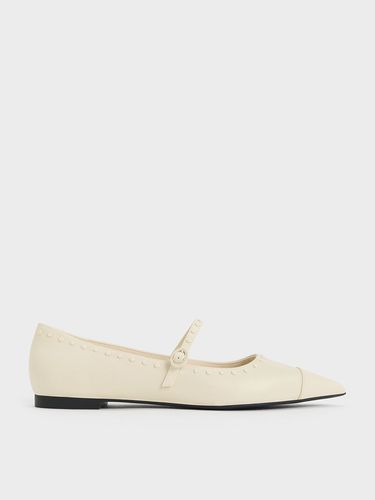 Charles & Keith - Studded Pointed-Toe Mary Jane Flats - Charles & Keith - Modalova