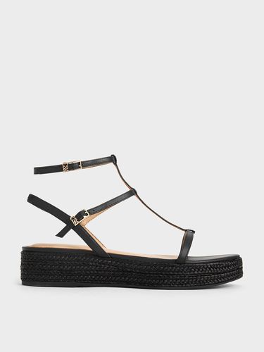 Charles & Keith - Leather T-Bar Espadrille Sandals - Charles & Keith - Modalova