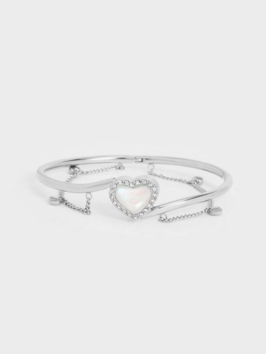 Charles & Keith - Annalise Crystal Heart-Stone Cuff Bangle - Charles & Keith - Modalova