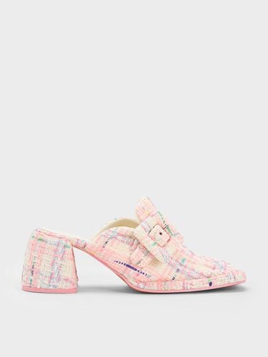 Charles & Keith - Sinead Tweed Buckled Loafer Mules - Charles & Keith - Modalova