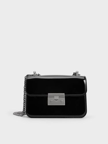 Charles & Keith - Alva Patent Push-Lock Chain Bag - Charles & Keith - Modalova