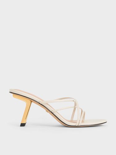 Charles & Keith - Orly Leather Strappy Slant-Heel Mules - Charles & Keith - Modalova