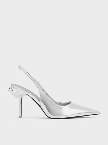 Charles & Keith - Flor Metallic Rose-Heel Slingback Pumps - Charles & Keith - Modalova