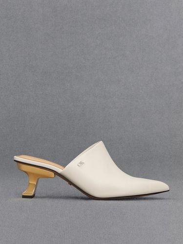 Charles & Keith - Leather Sculptural-Heel Mules - Charles & Keith - Modalova