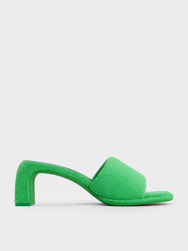 Charles & Keith - Loey Textured Curved-Heel Mules - Charles & Keith - Modalova