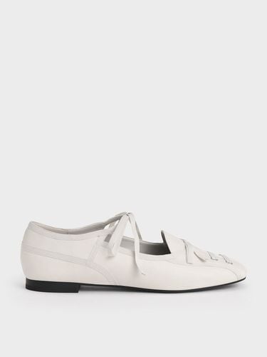 Charles & Keith - Lace-Up Bow Ballet Flats - Charles & Keith - Modalova