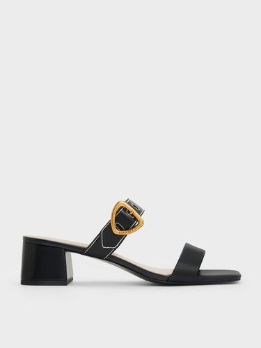 Charles & Keith - Sepphe Metallic Buckle Heeled Mules - Charles & Keith - Modalova