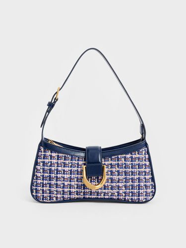 Charles & Keith - Gabine Tweed Curved Shoulder Bag - Charles & Keith - Modalova