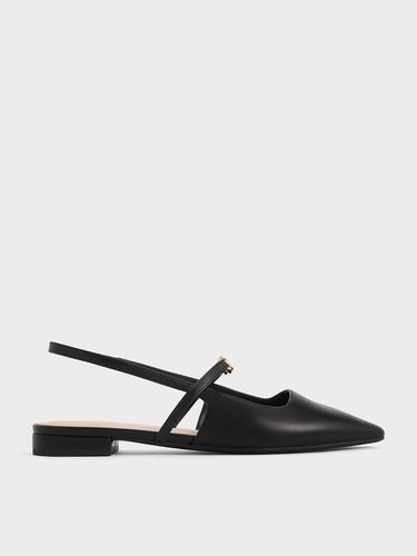 Charles & Keith - Metallic-Accent Pointed-Toe Slingback Flats - Charles & Keith - Modalova