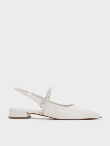 Charles & Keith - Crystal-Strap Pointed-Toe Slingback Flats - Charles & Keith - Modalova