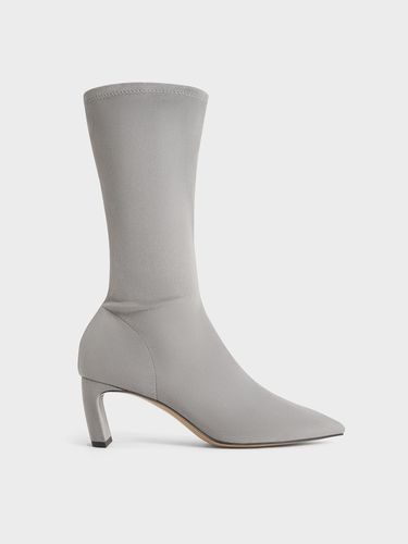 Charles & Keith - Bottes montantes à bout pointu en suédien à talon lame - Charles & Keith - Modalova