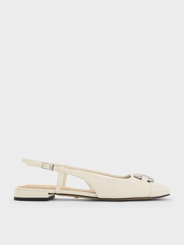 Charles & Keith - Patent Leather Metallic-Accent Slingback Flats - Charles & Keith - Modalova