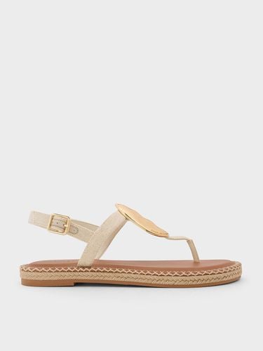 Charles & Keith - Linen Metallic Oval Espadrille Sandals - Charles & Keith - Modalova