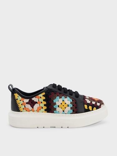 Charles & Keith - Fable Floral Crochet & Leather Sneakers - Charles & Keith - Modalova