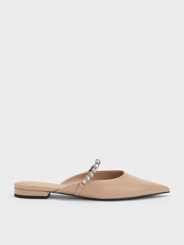 Charles & Keith - Flores Gem-Strap Flat Mules - Charles & Keith - Modalova