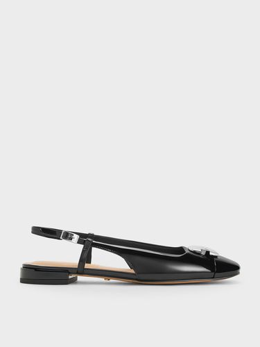 Charles & Keith - Patent Leather Metallic-Accent Slingback Flats - Charles & Keith - Modalova