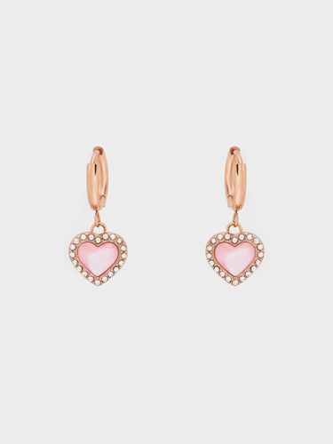 Charles & Keith - Annalise Crystal Heart-Stone Hoop Earrings - Charles & Keith - Modalova