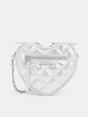 Charles & Keith - Philomena Metallic Quilted Heart Crossbody Bag - Charles & Keith - Modalova