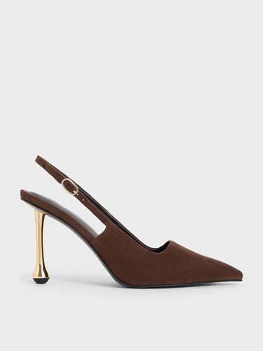 Charles & Keith - Faux Suede Sculptural-Heel Pointed-Toe Pumps - Charles & Keith - Modalova