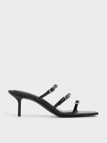 Charles & Keith - Patent Crystal-Buckle Heeled Mules - Charles & Keith - Modalova