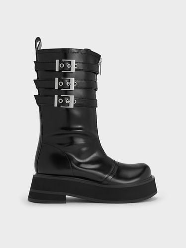 Charles & Keith - Nikki Triple-Buckle Calf Boots - Charles & Keith - Modalova